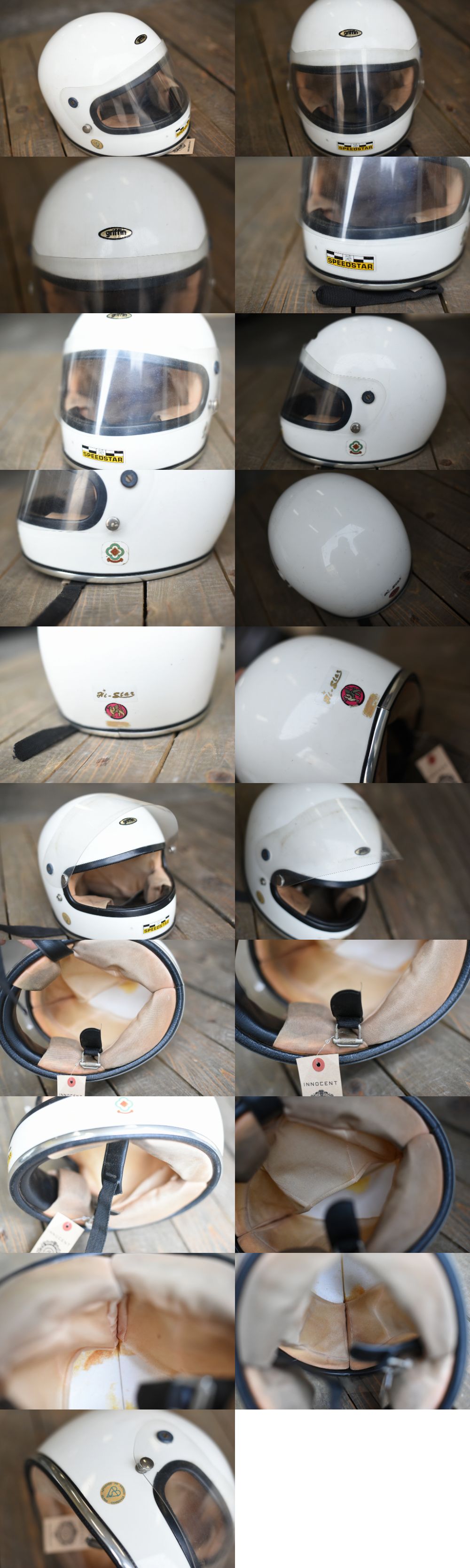 人気新作106197 ヴィンテージ　「griffin」　グリフィン　英国　フルフェイス　ヘルメット　UK MADE in ENGLAND 　ビンテージ　アンティーク ヘルメット